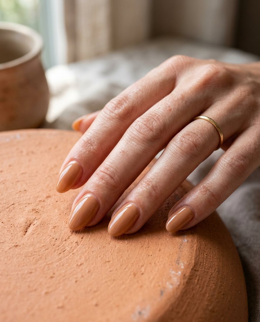 Glanzende gel nail extensions met een strakke afwerking